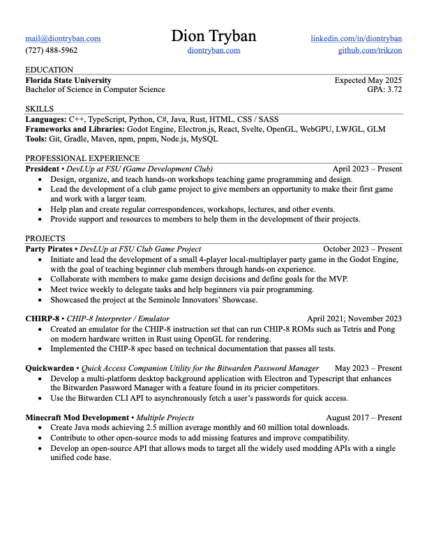 resume preview